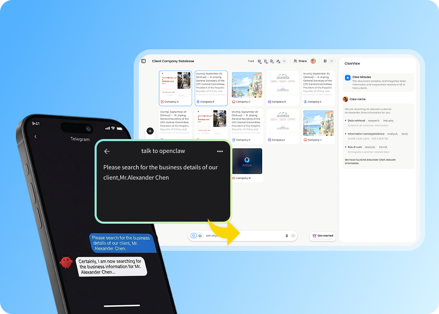 MemClaw 工作区界面，展示面向 OpenClaw 的项目级持久记忆